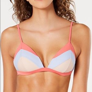 Hula Honey Colorblock Push-up Triangle Bikini Top